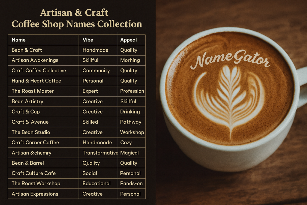 unique Coffee Shop Names Idea